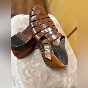 Vintage Cole Haan Bragano Brown Leather Fisherman Sandals Size 7